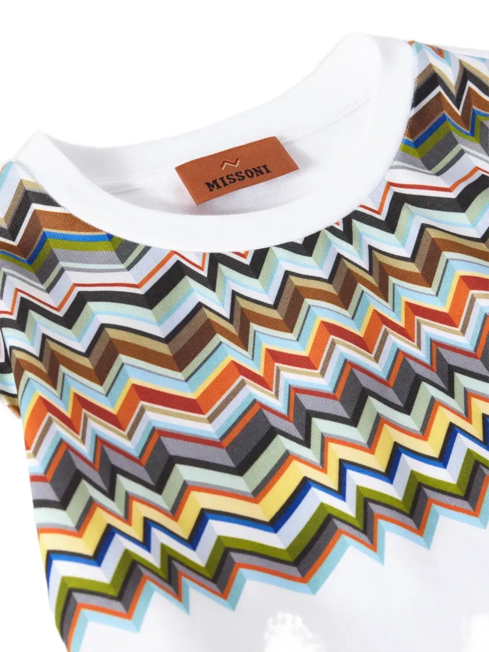 Футболка с логотипом, вставкой зигзаг Missoni Kids, белый — фото 3