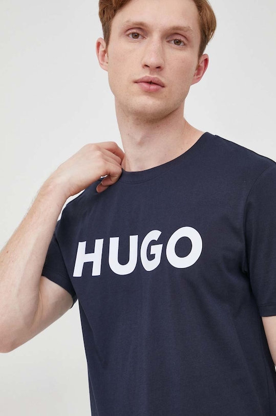 

Хлопковая футболка Hugo, темно-синий