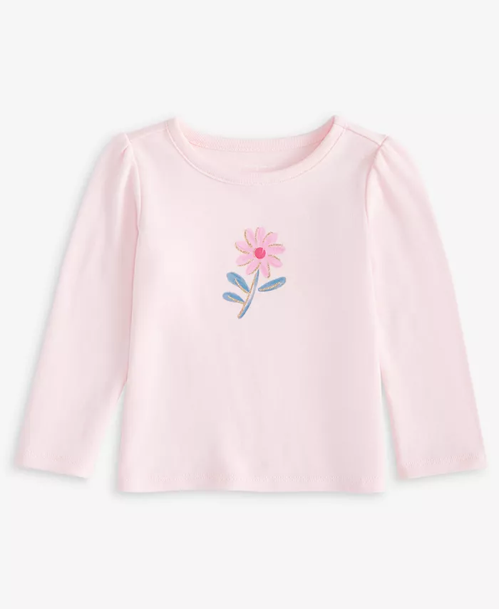 

Футболка с длинными рукавами и цветочным принтом для маленьких девочек First Impressions, розовый