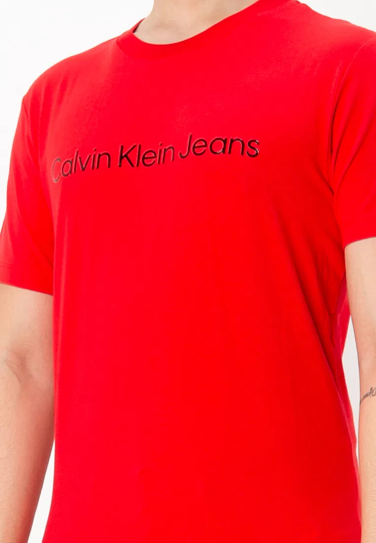Футболка с коротким рукавом, Slim Fit, Calvin Klein Jeans, красный — фото 3