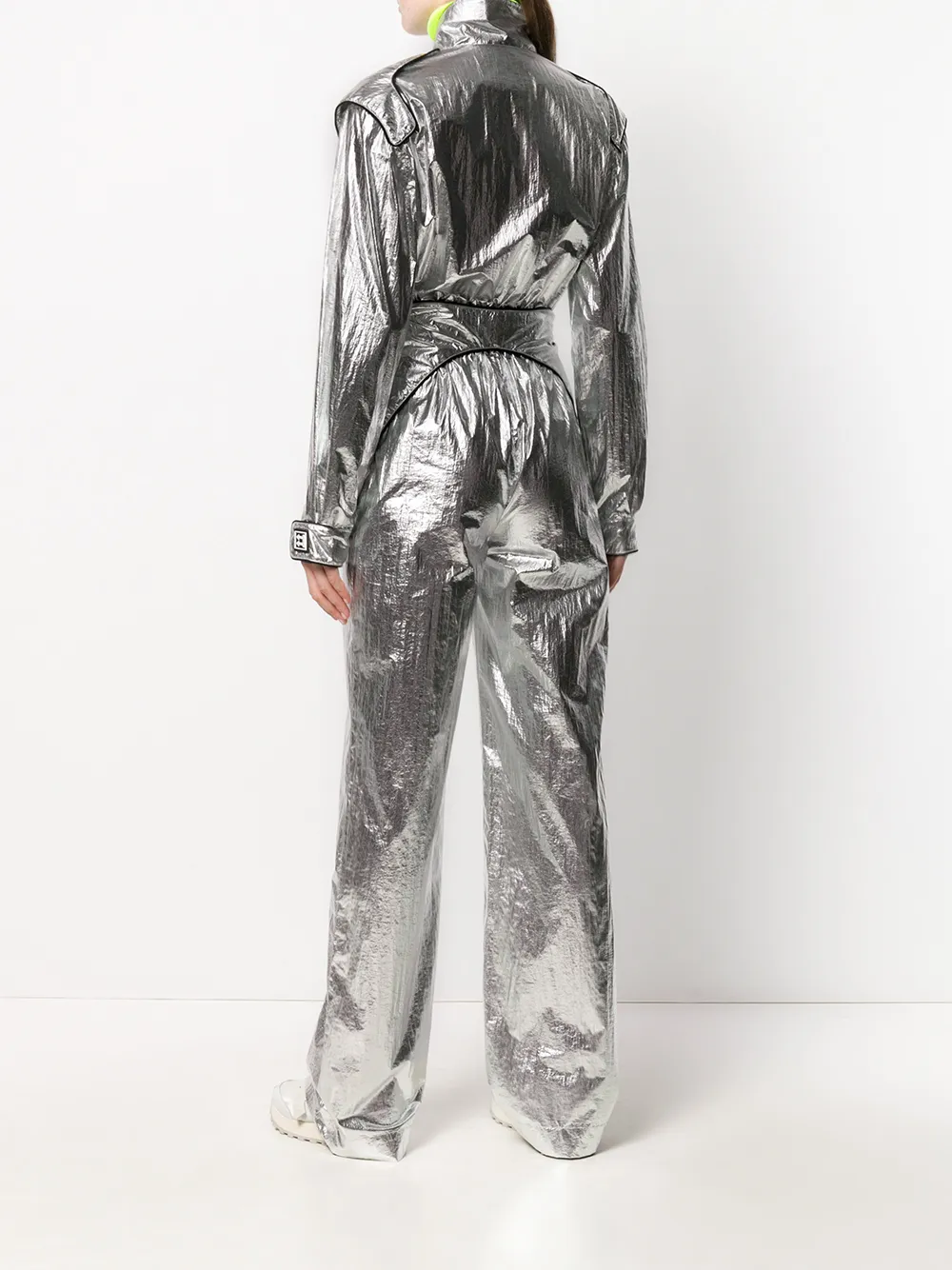 Комбинезон Racing с эффектом металлик OFF-WHITE, серебряный — фото 4