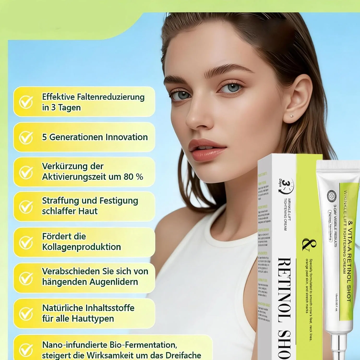 Крем-сыворотка для лица с ретинолом «Vita-A Retinol Shot» от XINCHEN, 30 мл (4 шт.) Xinchen — фото 3