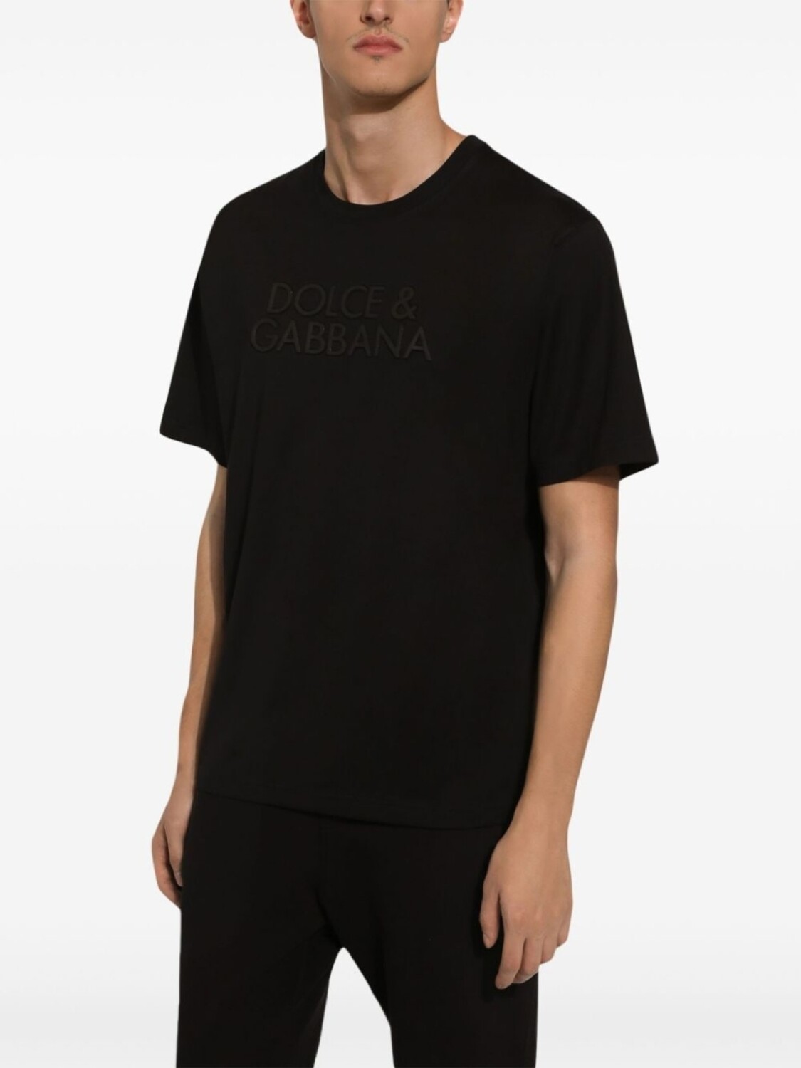 Dolce & Gabbana футболка с вышитым логотипом, черный — фото 4