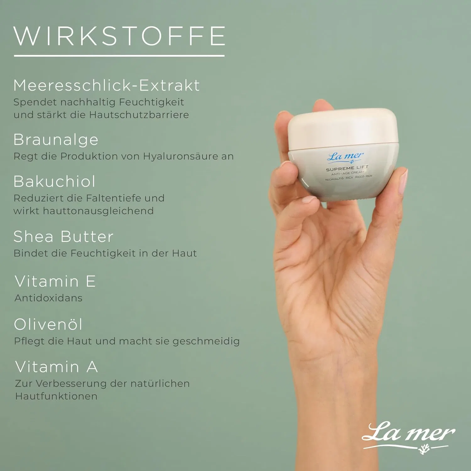 Насыщенный антивозрастной крем La mer Supreme Lift для сухой кожи, 50 мл La Mer — фото 4