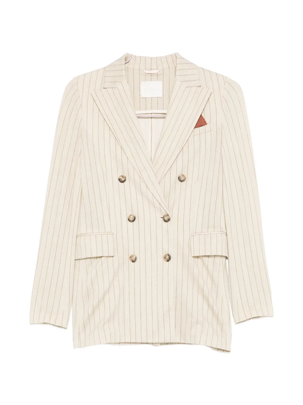 

Полосатый двубортный пиджак Circolo 1901, бежевый