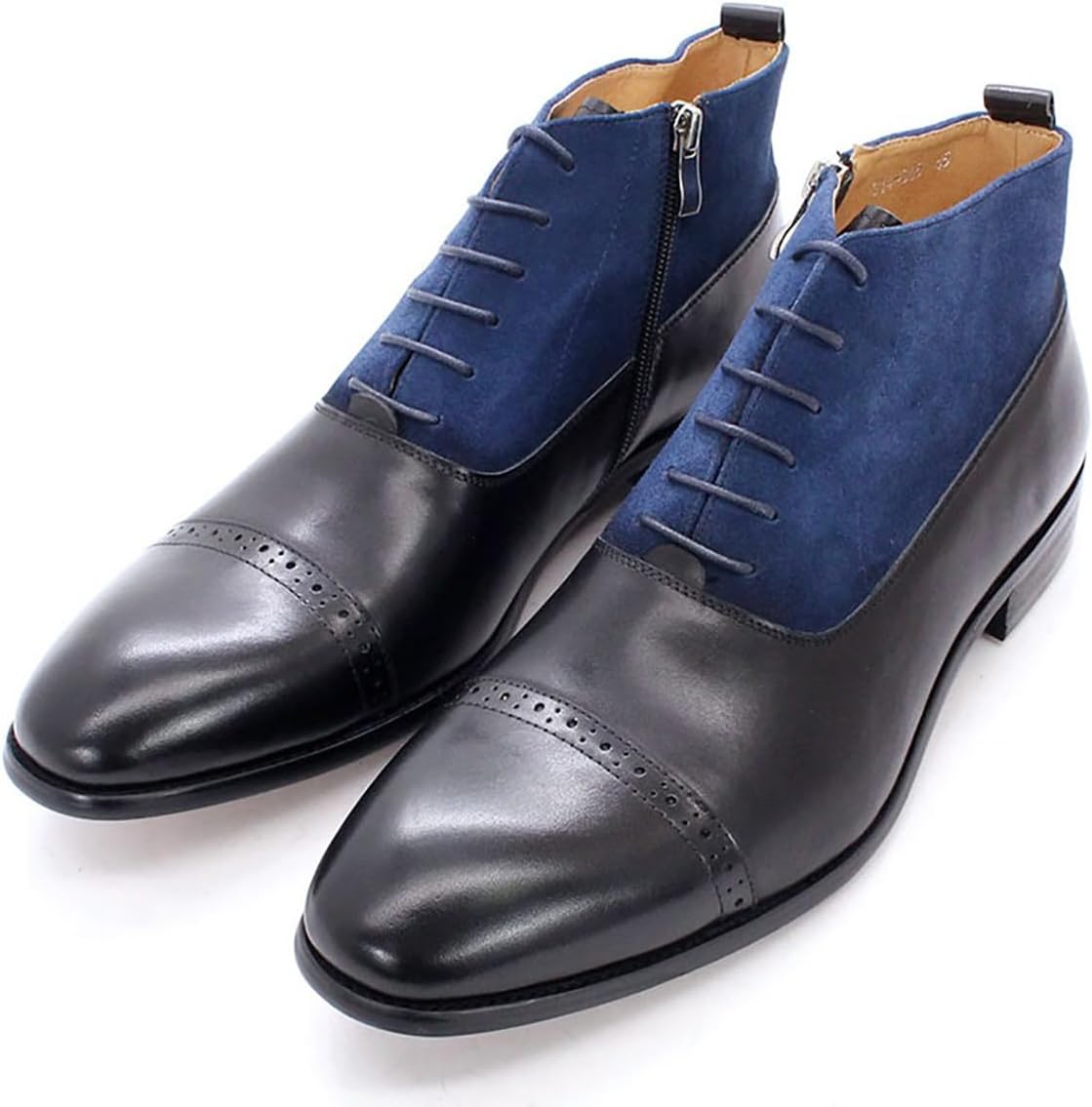 

Мужские ботинки Santimon Chelsea, повседневные туфли-оксфорды из натуральной кожи с крыльями, ботинки с вставкой цвета, ковбойские ботинки для мужчин, черный