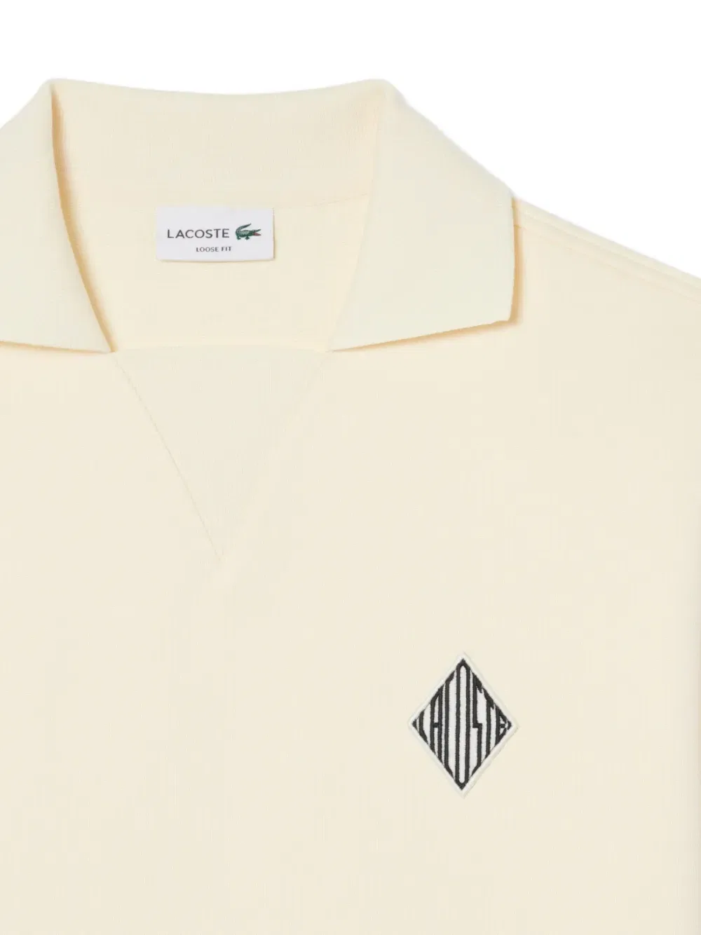 Футболка Lacoste с коротким рукавом, V-образный вырез, бежевый — фото 4
