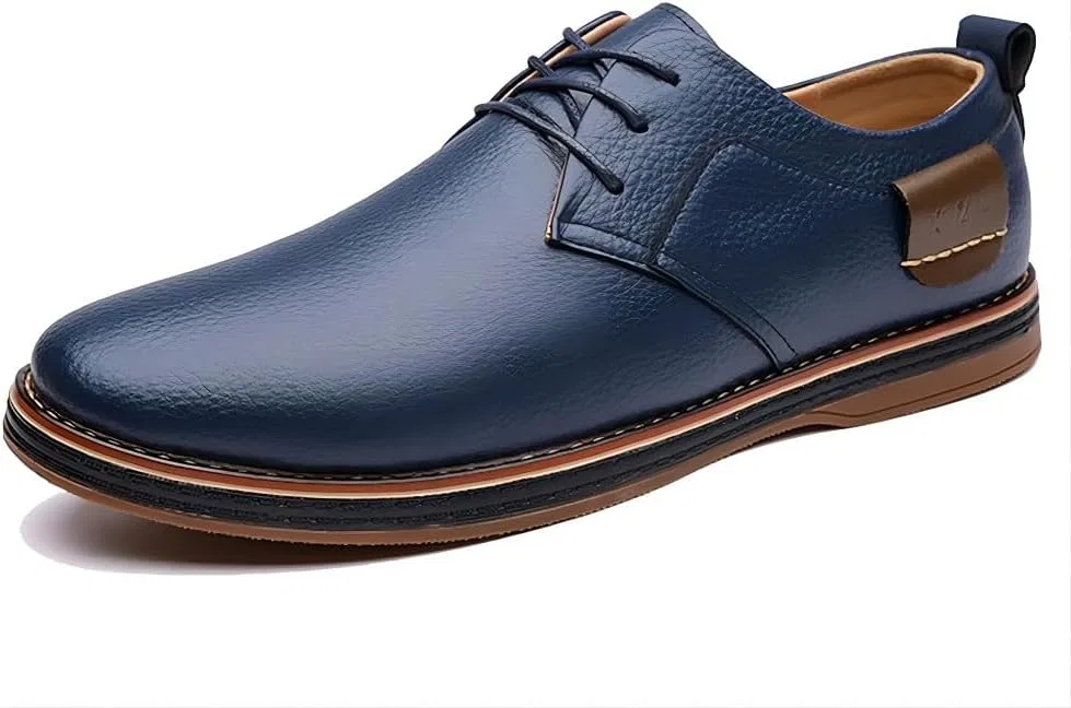 Лоферы мужские из кожи, Casual, синие Asifn