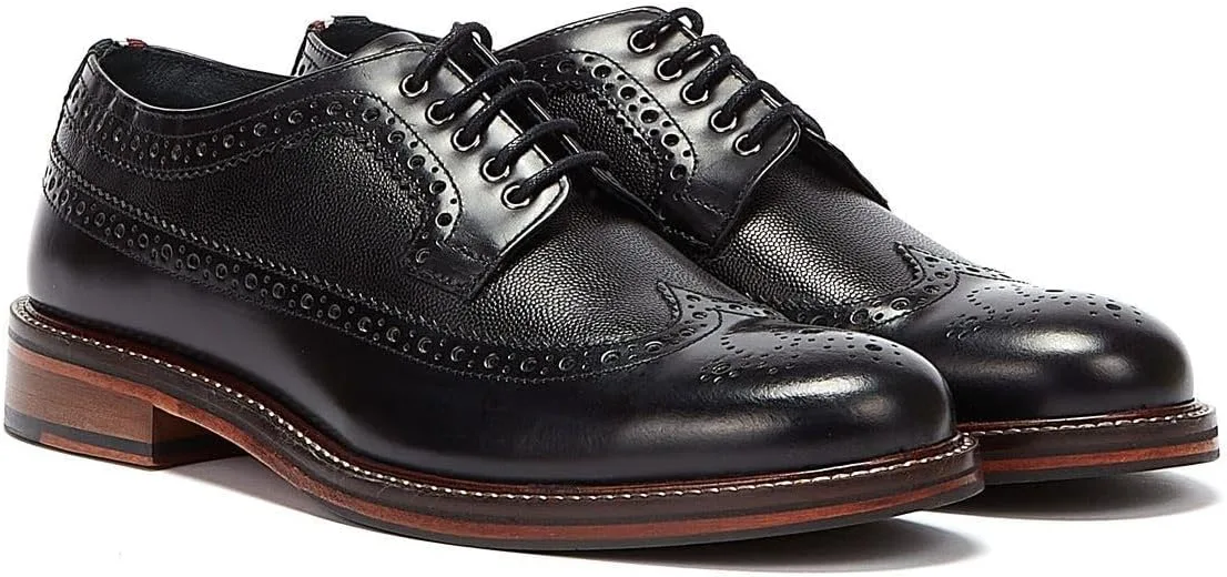 Мужские кожаные туфли на шнуровке Ben Sherman Archie Brogue черного цвета
