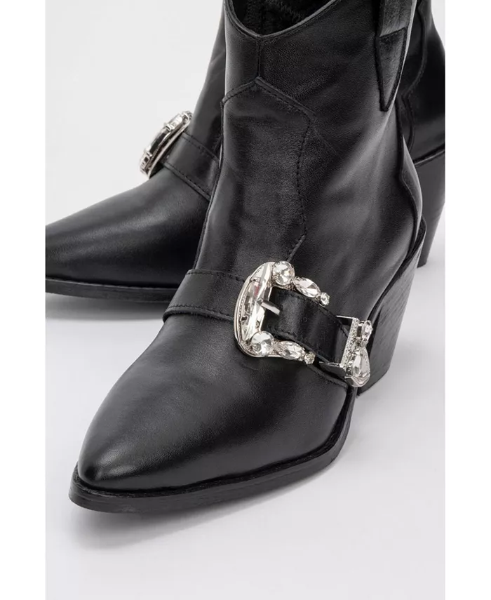 Любые кожаные ботинки с пряжкой (женские) Forever & Always Shoes, черный — фото 3