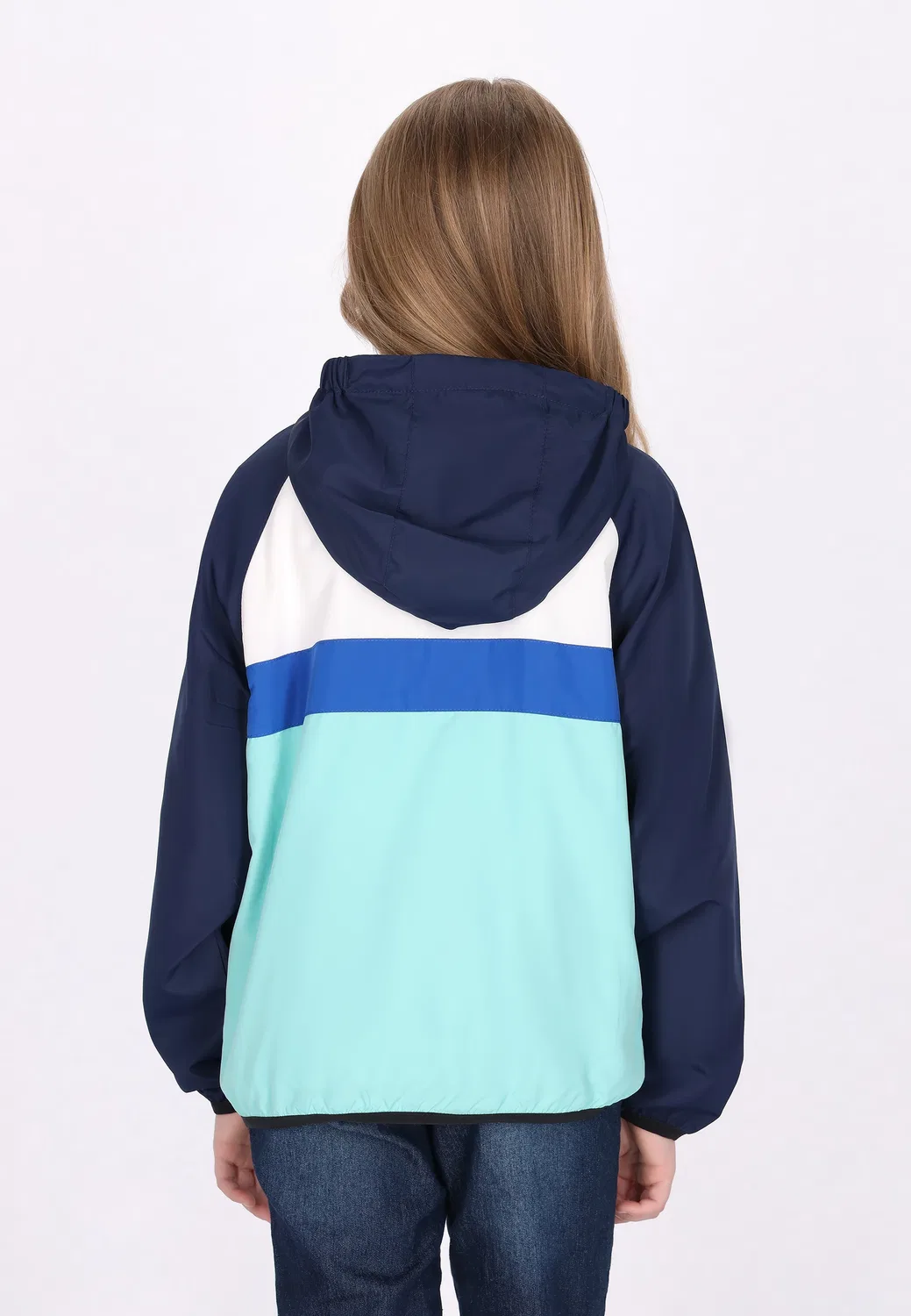 Детская куртка с капюшоном Colorblock, Schmuddelwedda, бирюзовый колорблок — фото 4