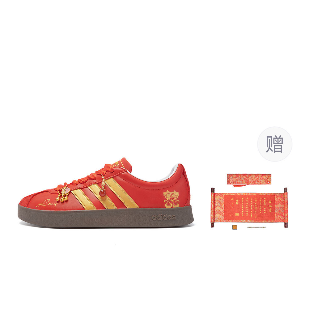 

Кроссовки adidas neo Vl Court Skateboarding Shoes Unisex Low-top White, красный