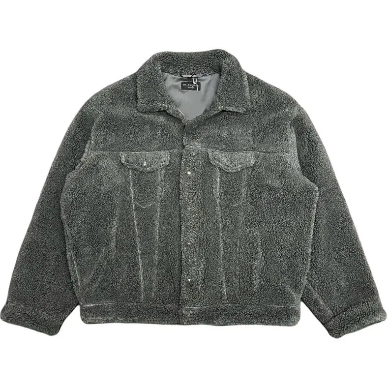 Пальто вельветовое Regular Fit мужское Balenciaga темно-серое