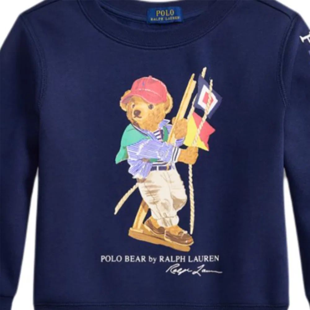 Свитшот детский с Bear Polo Ralph Lauren темно-синий — фото 4