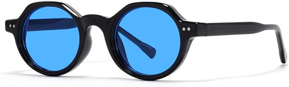 

Ретро овальные женские солнцезащитные очки класса люкс с заклепками, модные мужские солнцезащитные очки в стиле панк темно-зеленого цвета с защитой от УФ-излучения UV400 TKKTLLT, Black Blue