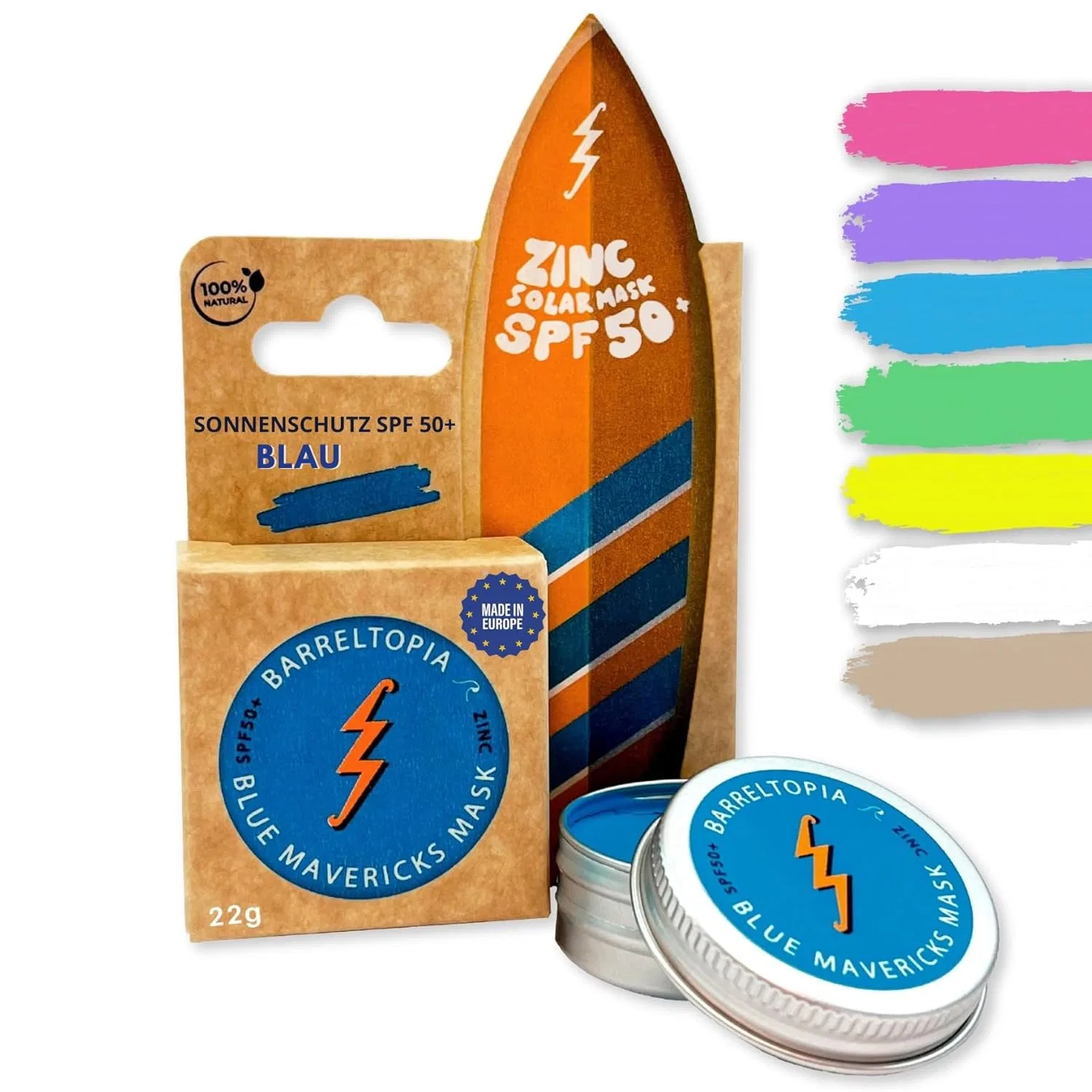 Солнцезащитный стик SPF 50 для лица и губ от Barreltopia Barreltopia, Blue