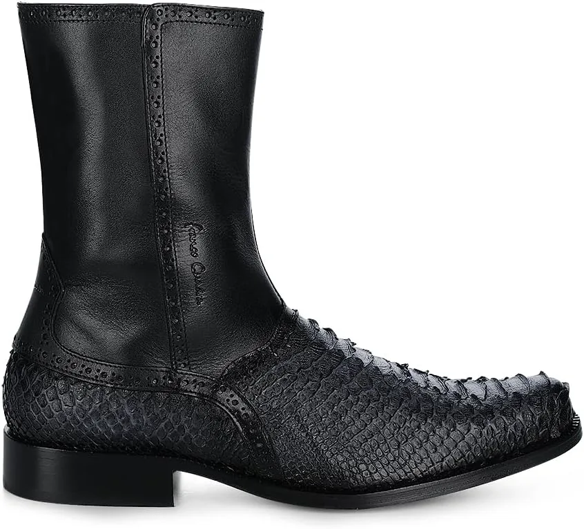 Мужские ботинки FRANCO CUADRA из натуральной кожи питона, черно-серые, модель 827PBTS, серый