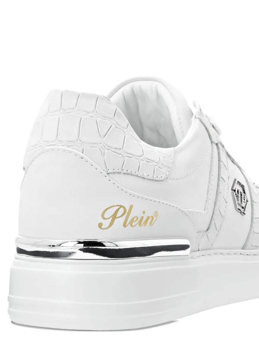 Кеды с тиснением под крокодила Philipp Plein, белый — фото 4