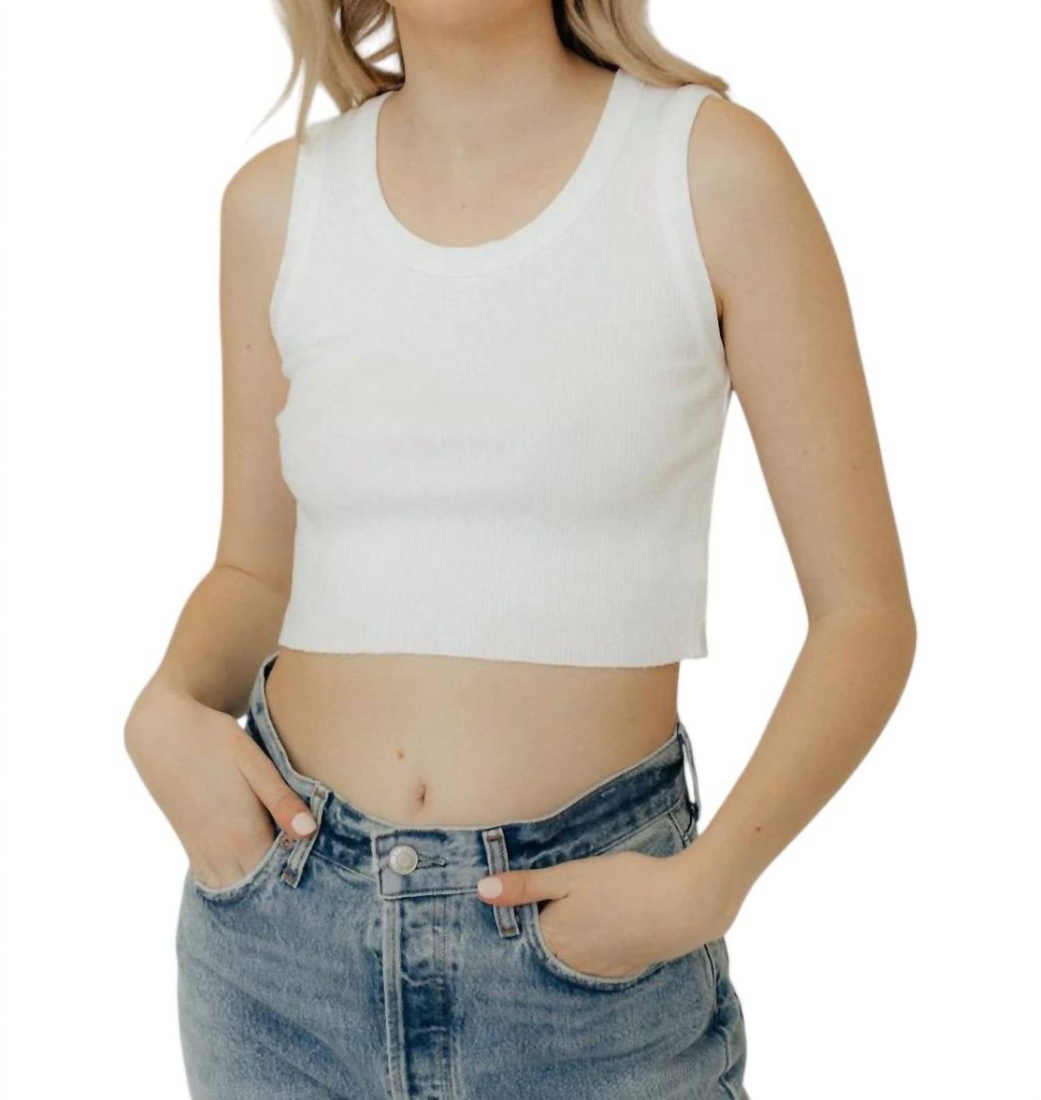 

Укороченный топ Poppy Tank Top белого цвета AGOLDE