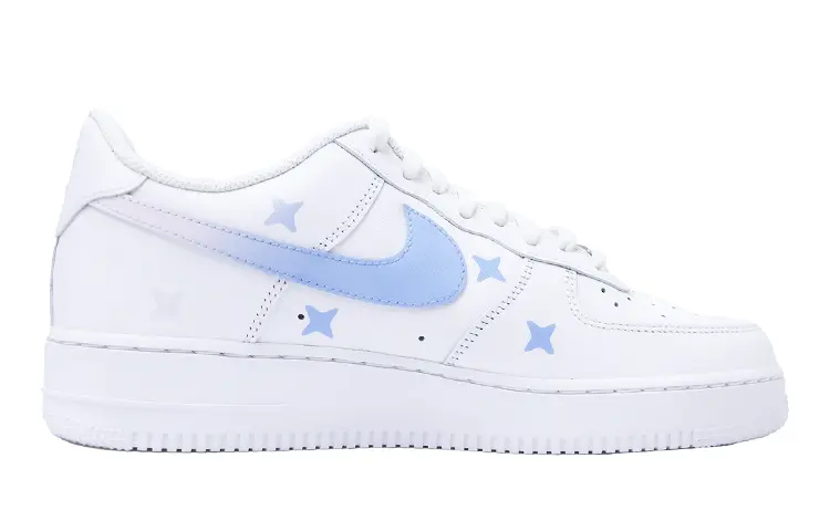 Кроссовки Nike Air Force 1 Low мужские бело-сине-фиолетовые — фото 2