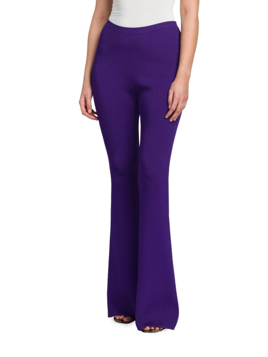 

Расклешенные брюки из рубчатого трикотажа Stella McCartney, цвет Deep Purple