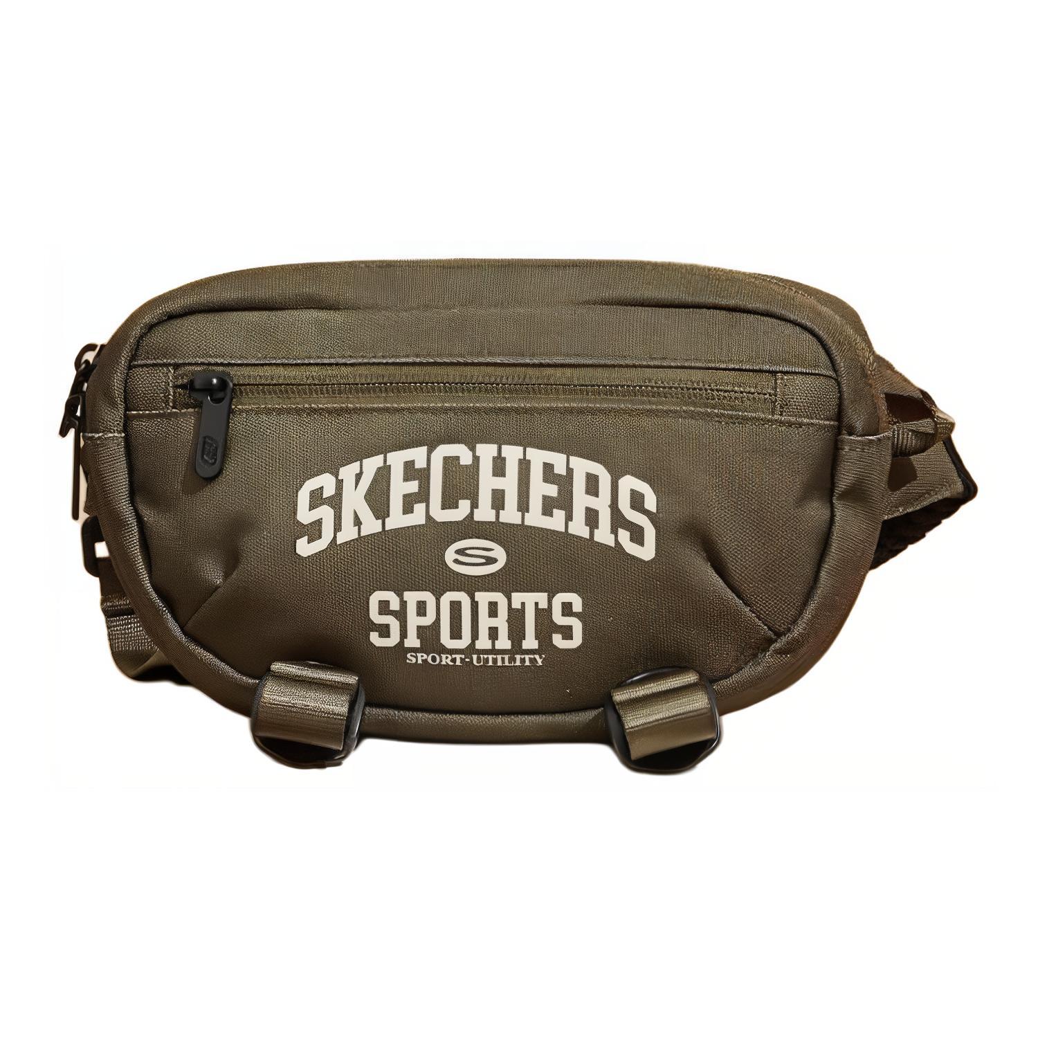 

Одно плечевая набедренная сумка через плечо унисекс зелёная Skechers