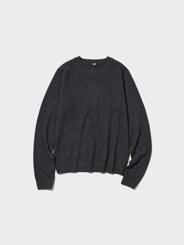 

Кашемировый джемпер с круглым вырезом Uniqlo, серый