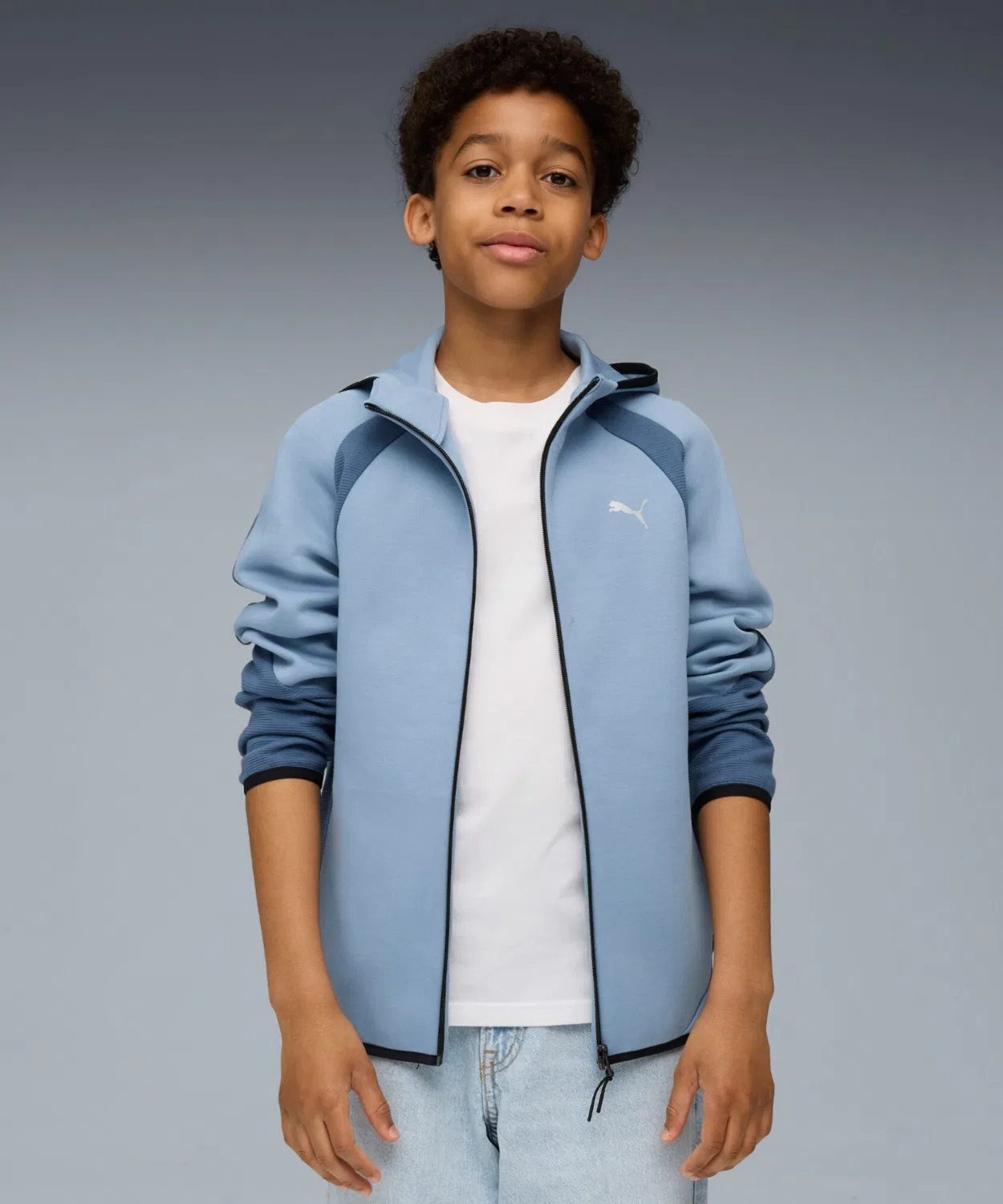 Худи PUMA Evostripe Full-Zip для мальчиков, саксо-голубой