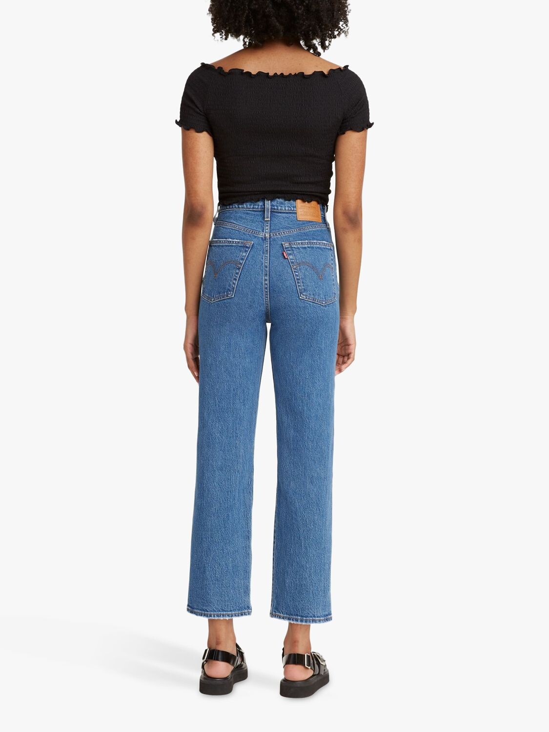 Укороченные джинсы Levi's Ribcage прямого кроя, джаз-поп — фото 2