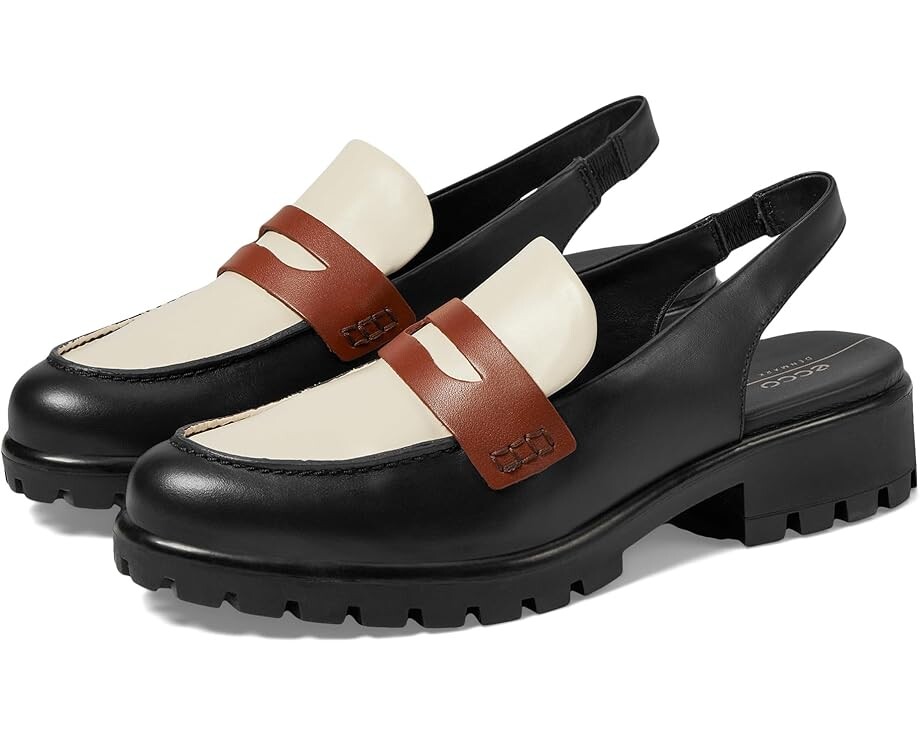 

Лоферы ECCO Modtray Sling Back Penny Loafer, цвет Night Sky/Limestone/Mink