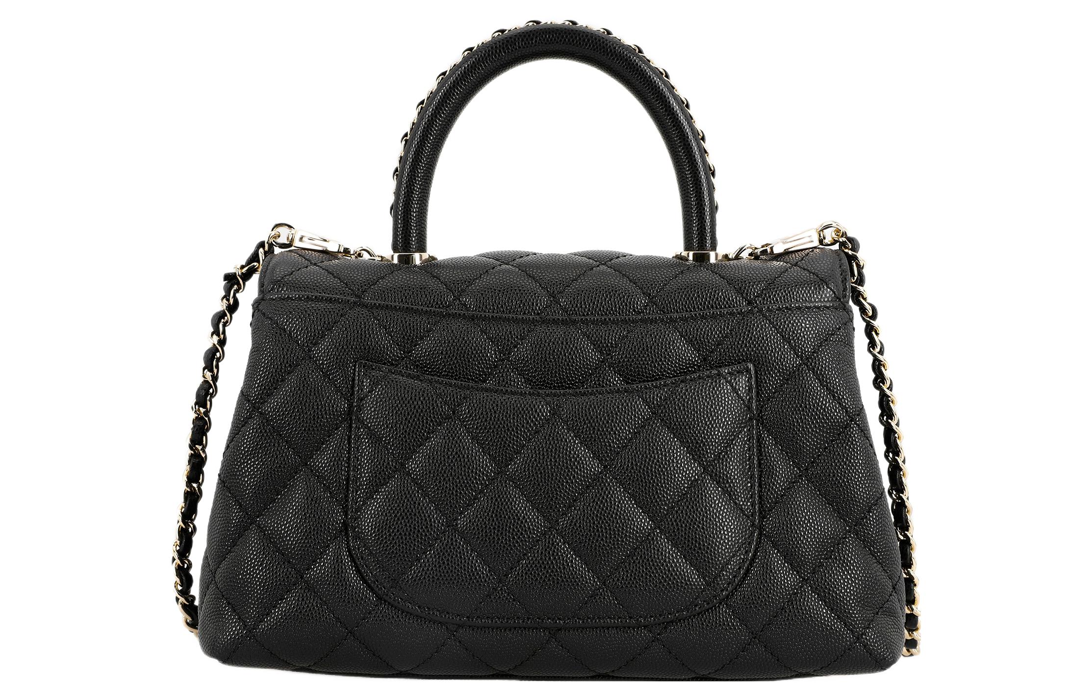 CHANEL Сумка через плечо Golden Grain Litchi Grain Cow Leather, кроссбоди, маленькая женская сумка black — фото 4