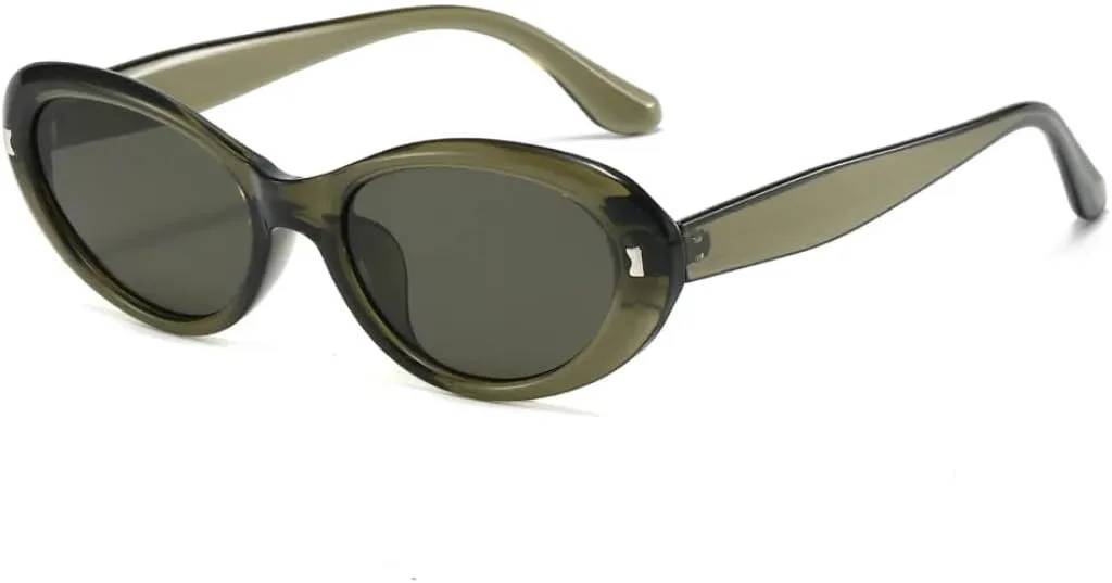 

Солнцезащитные очки с защитой UV400 | «Кошачий глаз», большая оправа | для женщин и мужчин, для занятий спортом на открытом воздухе и путешествий DSVIGF, Green Gray