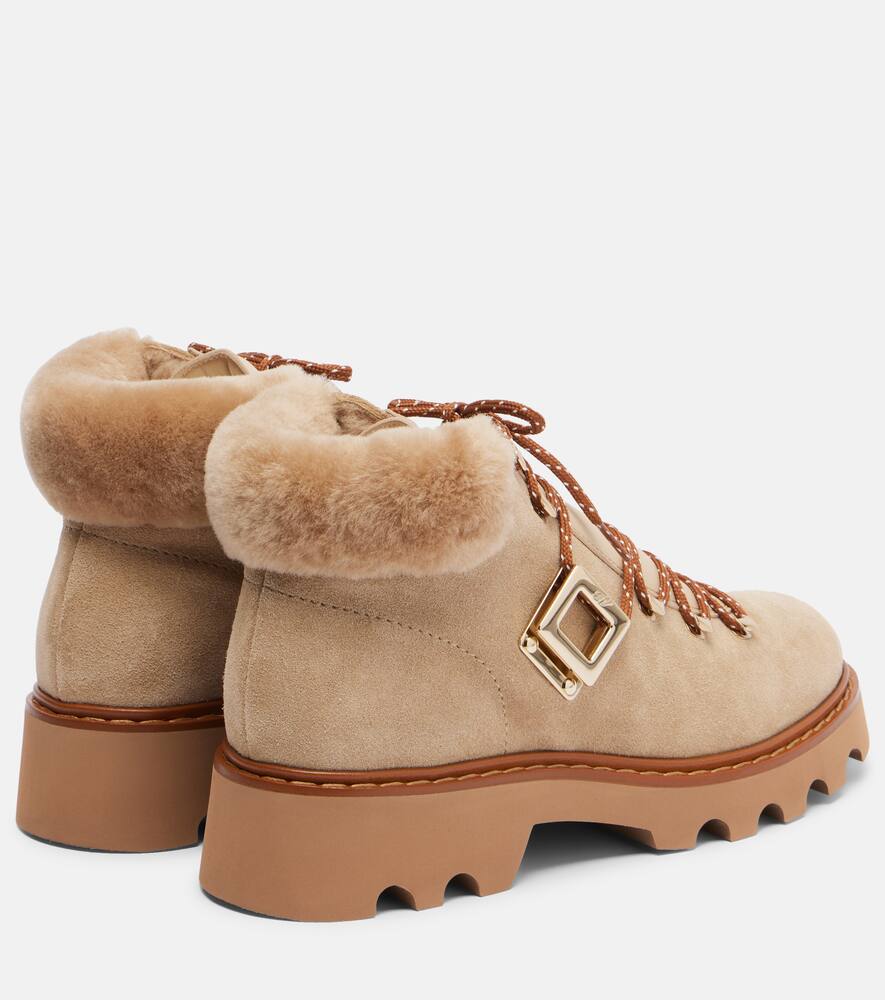 Ботинки Viv' Rangers на шнуровке из замши Roger Vivier, Beige Scuro+Naturale+Kenia — фото 2