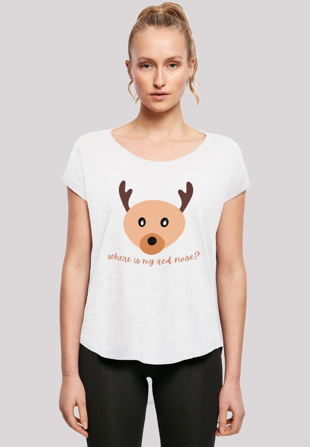 

Футболка с принтом RED NOSE WEIHNACHTEN F4NT4STIC, белый