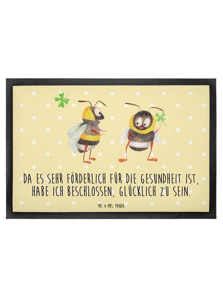 

Коврик для ног Mr. & Mrs. Panda, желтый пастельный