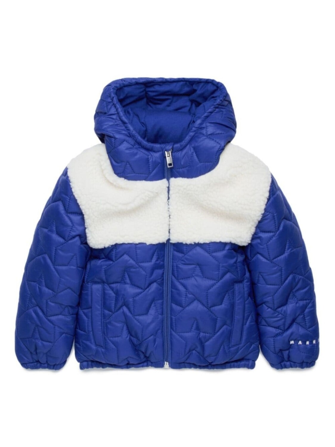 

Marni Kids стеганая куртка с капюшоном, синий