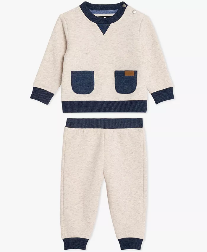 

Детский комплект для мальчиков из двух предметов: толстовка с длинным рукавом и штаны 7 For All Mankind, белый