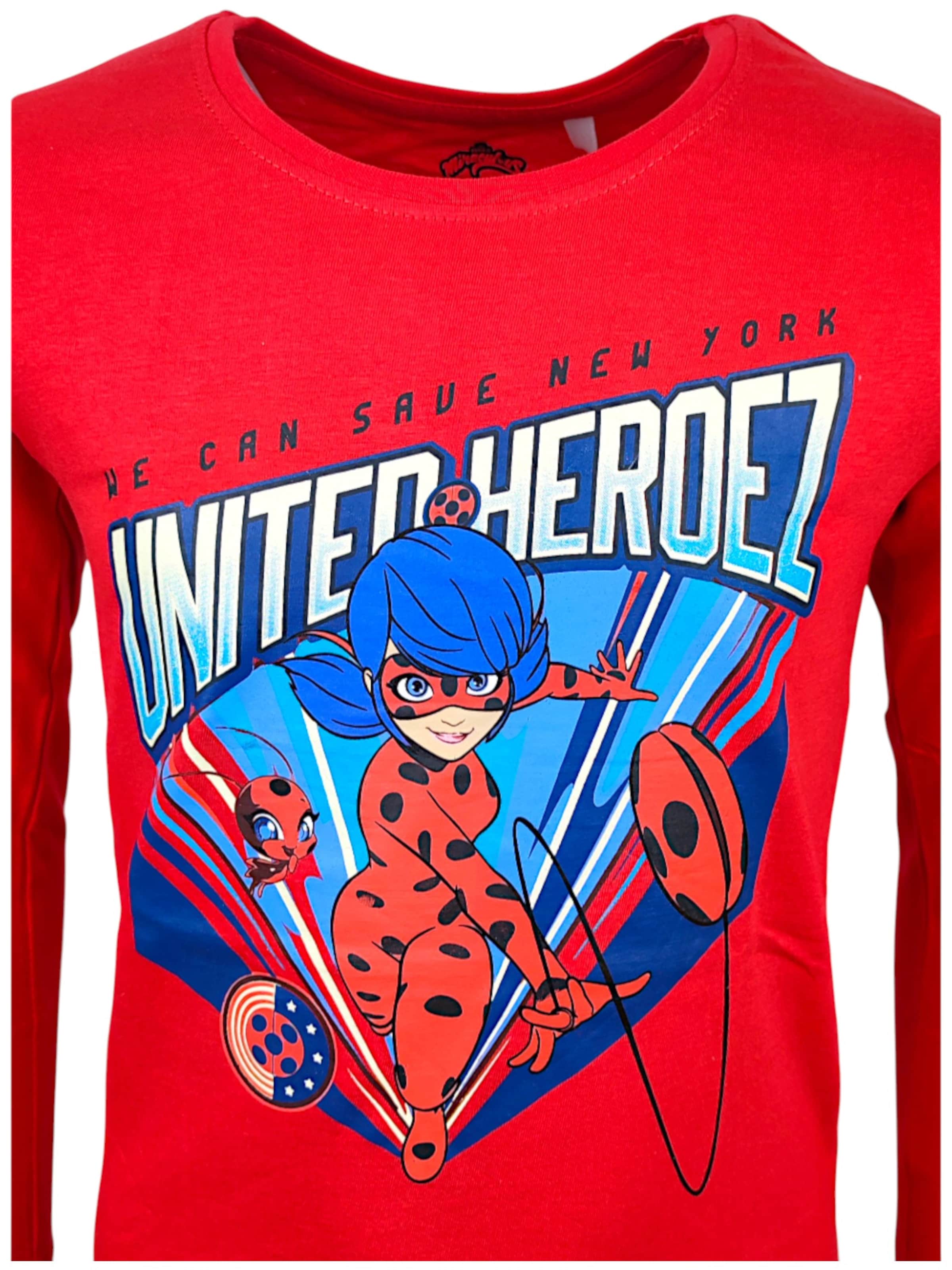 Miraculous Лонгслив 'Langarmshirt Ladybug' в ярко-красном цвете — фото 2
