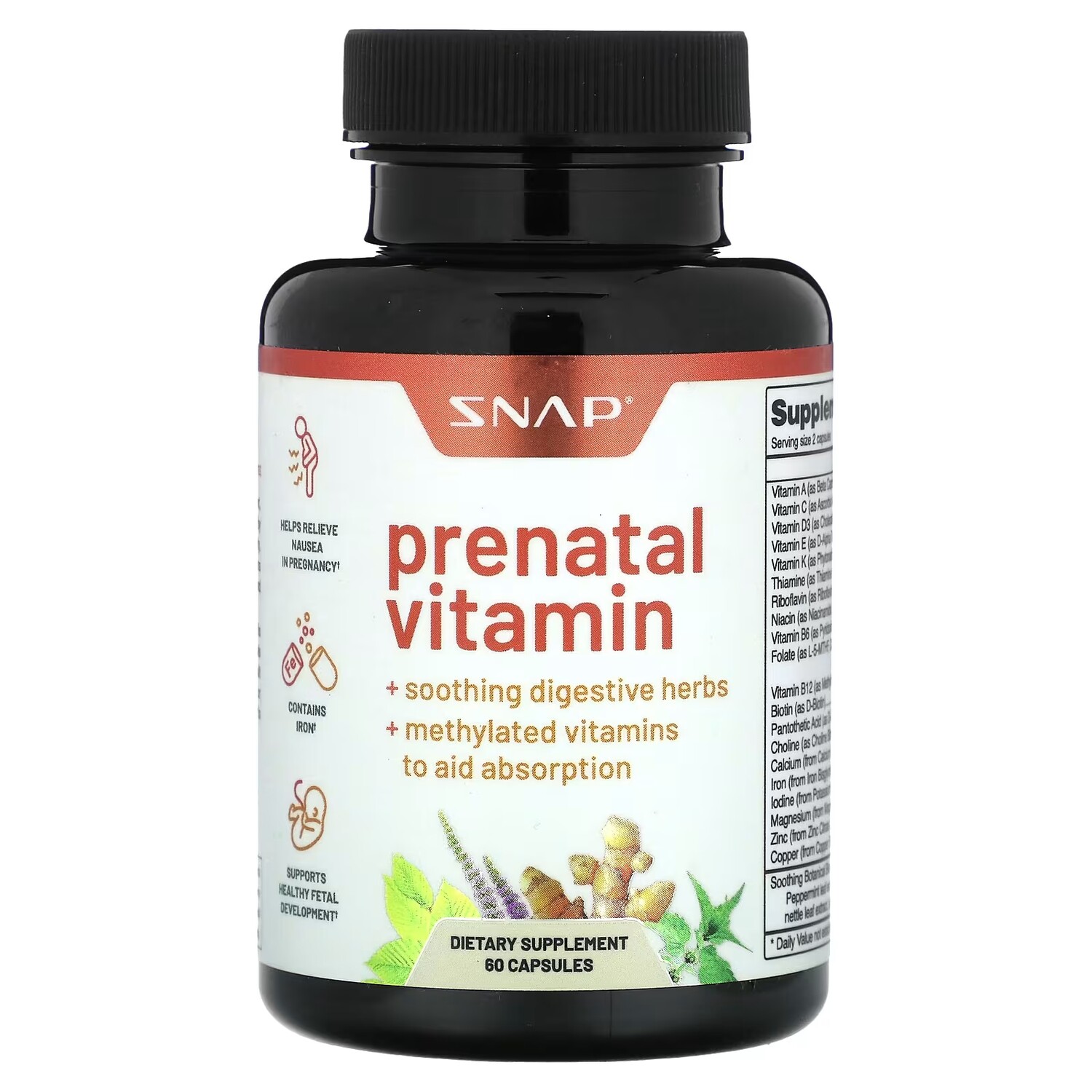 

Пренатальные витамины Snap Supplements, 60 капсул