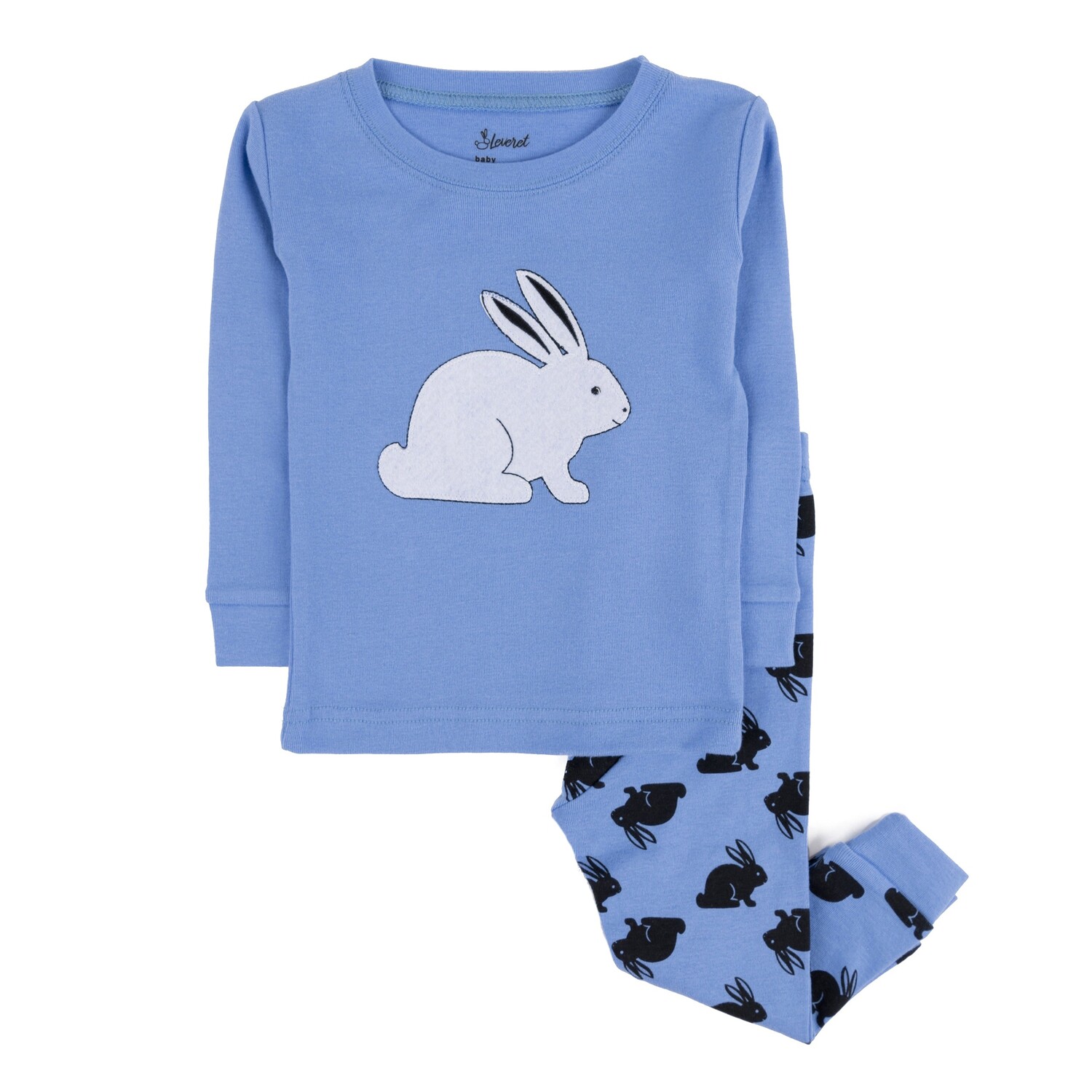 

Детская хлопковая пижама из двух предметов Bunny, синяя Leveret