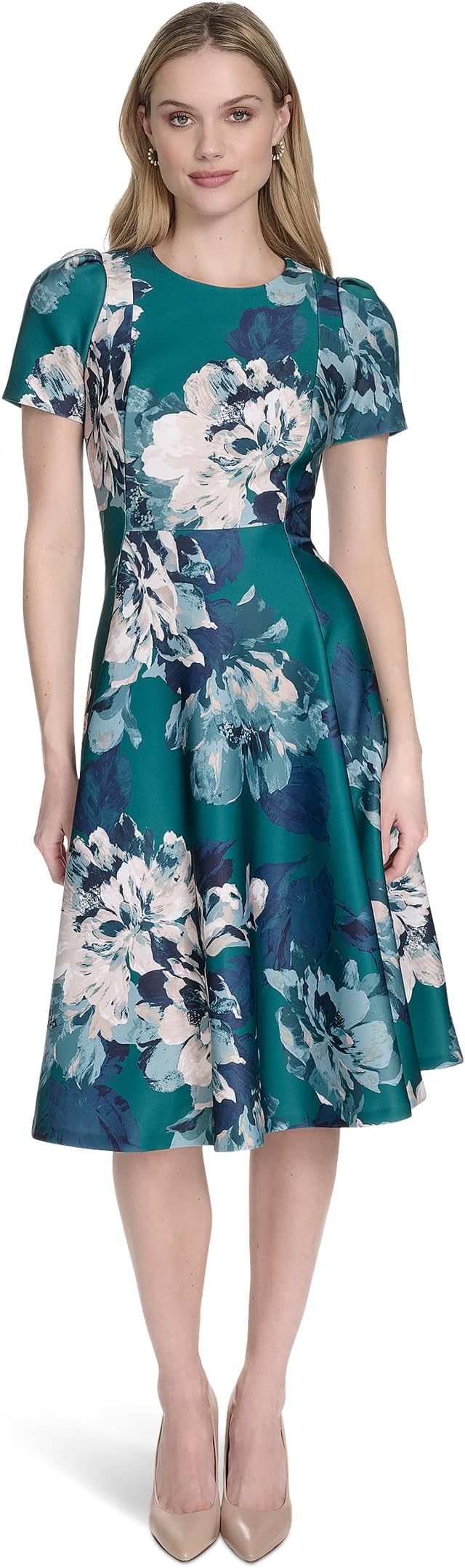 

Платье Calvin Klein Short Sleeve Floral A Line Midi, Sequoia Multi