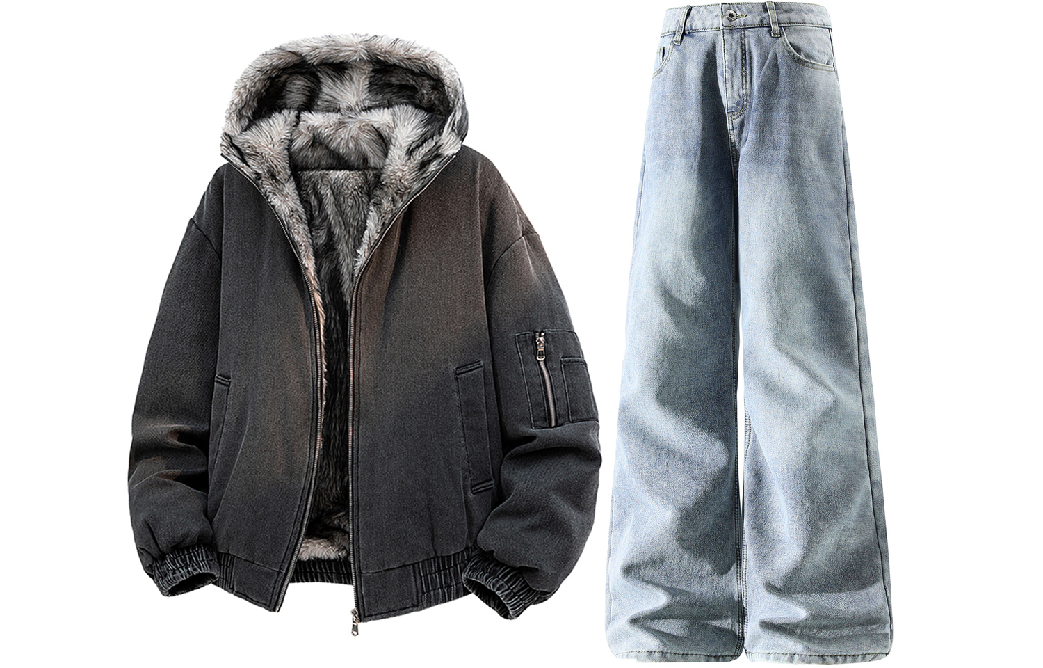 

Толстовка Casual Sportswear утепленная с флисовой подкладкой X1617, черный puffer jacket+fleece-lined синий pants