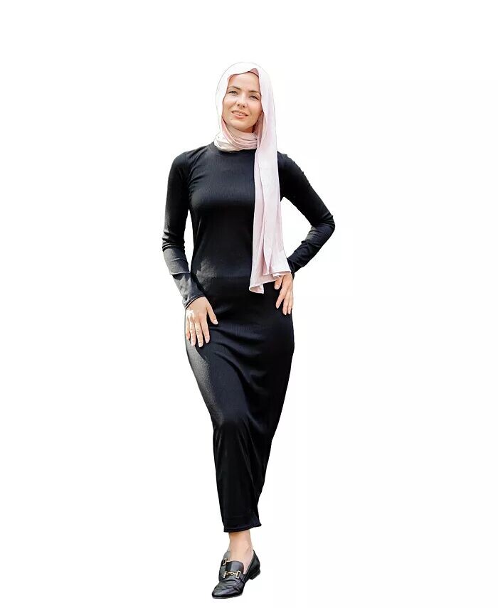 

Женское платье макси в рубчик Urban Modesty, черный