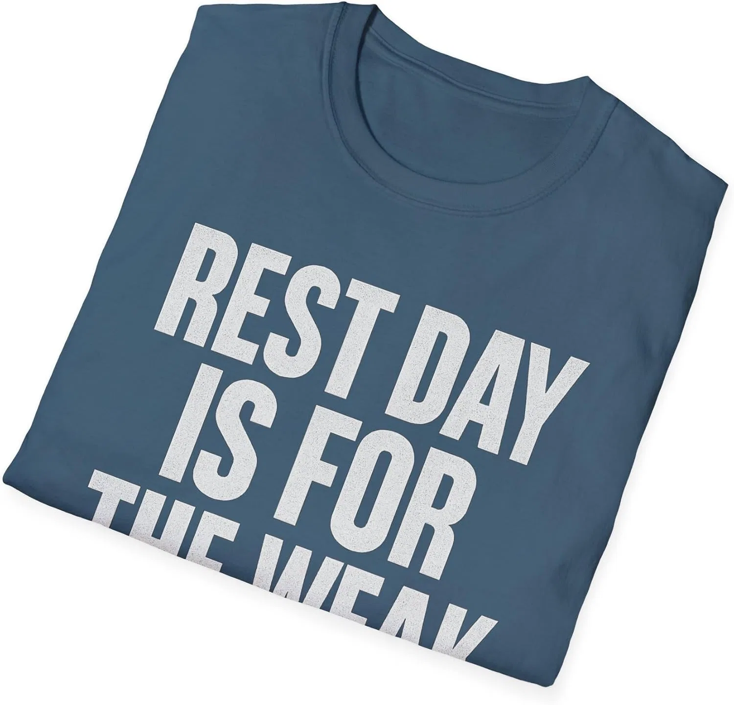 Футболка с принтом Rest Day is for The Weak, Indigo Blue — фото 4