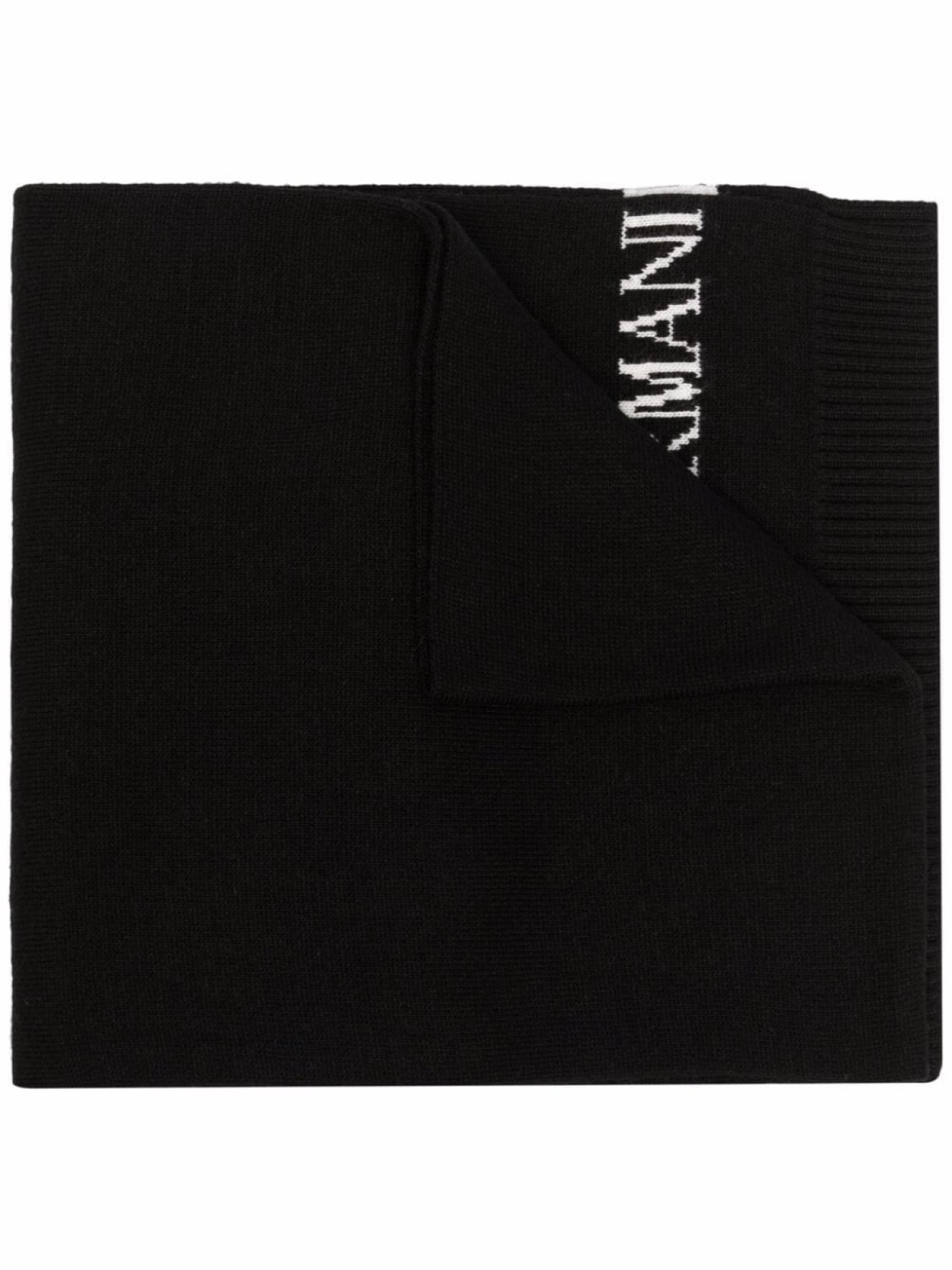 

Emporio Armani шарф вязки интарсия с логотипом, черный
