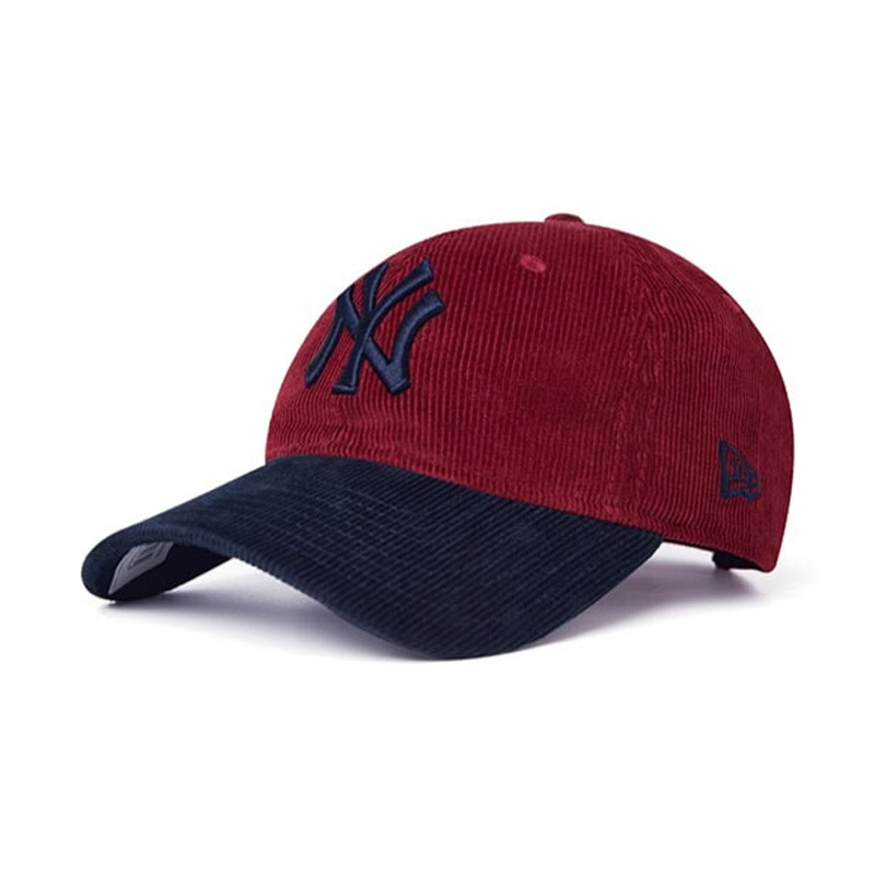 

New Era Бордовая и синяя вельветовая бейсболка унисекс, Burgundy/Navy Blue