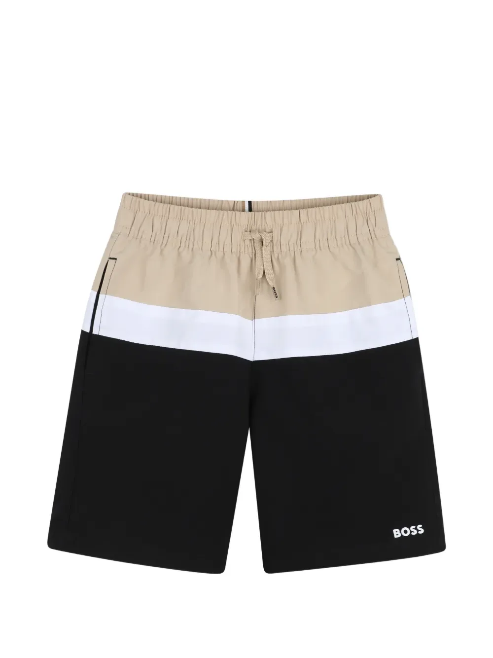 Плавки-шорты в стиле колор-блок с кулиской BOSS Kidswear, черный