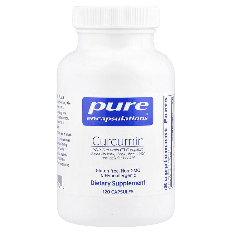 

Pure Encapsulations, Куркумин, 500 мг, 120 капсул (250 мг на капсулу)