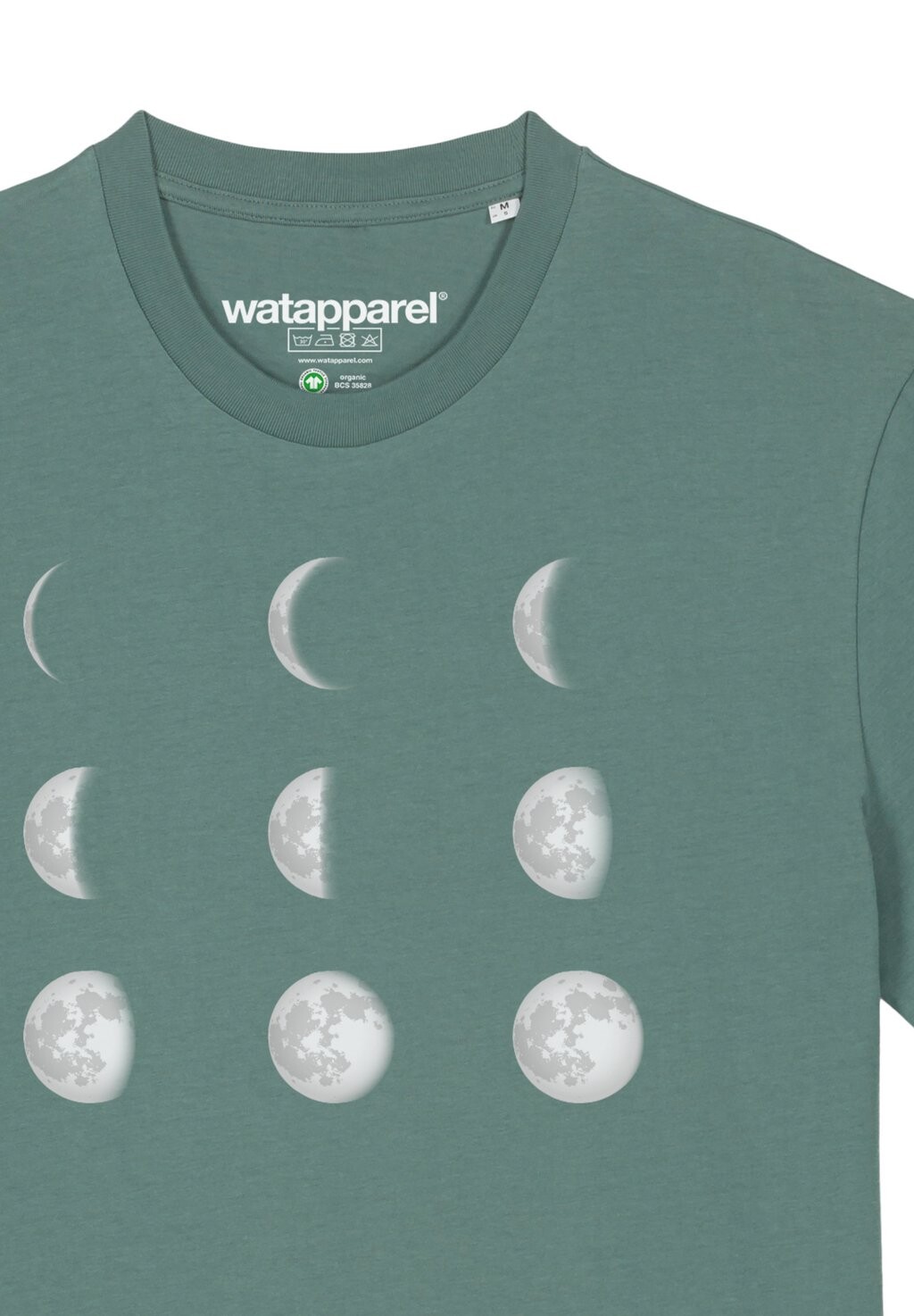 

Футболка с принтом MOONPHASES watapparel, темно-зеленый