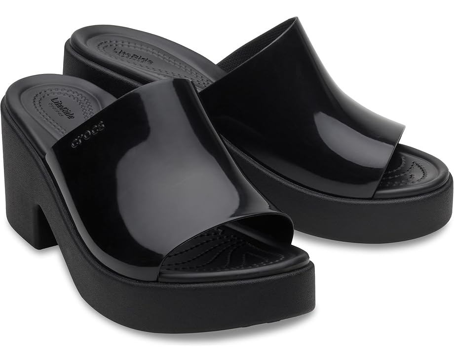 

Туфли Crocs Brooklyn Slide Heel, цвет Black/High Shine